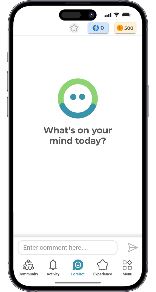 Screenshot of LoreBot conversation